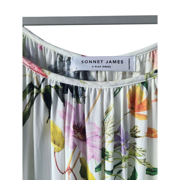 Sonnet James Violet Multicolor Floral Maxi Dress Size Large - Picture 4 of 10